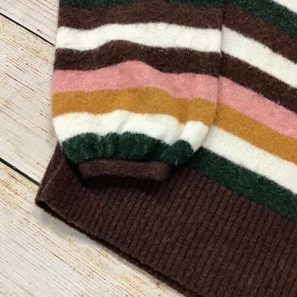 Madewell Striped Knit Pullover Sweater Merino Alpaca Wool Blend Size XS - Picture 4 of 13